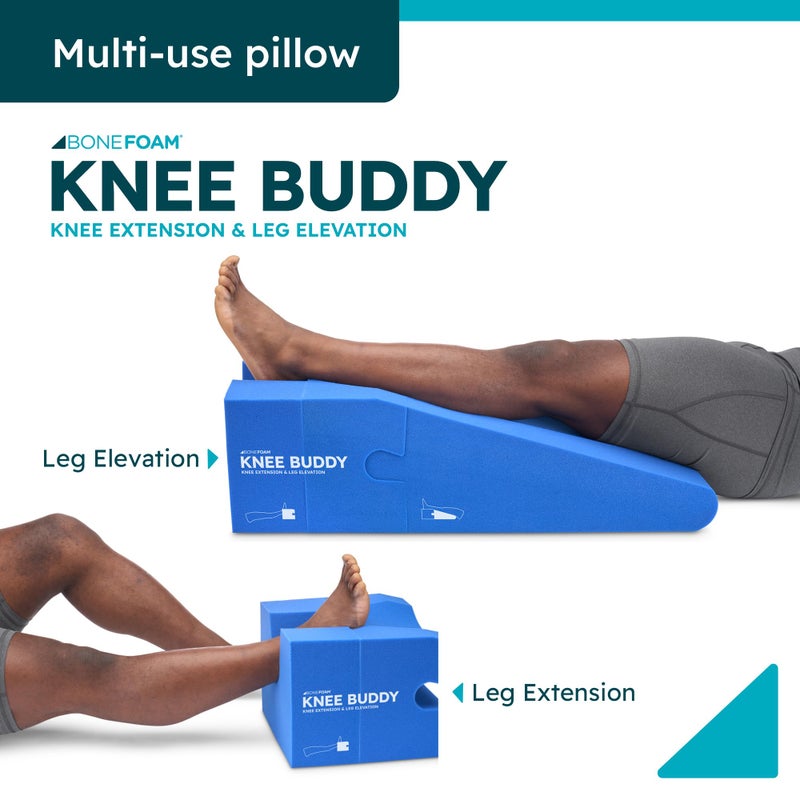 Bone Foam Inc. BoneFoam Knee Buddy Extension/Elevation | Rehab Pillow for After Knee Surgery Recovery | Reduce Swelling | Designed with Surgeons | Increases Range of Motion | Made in USA - Image 2